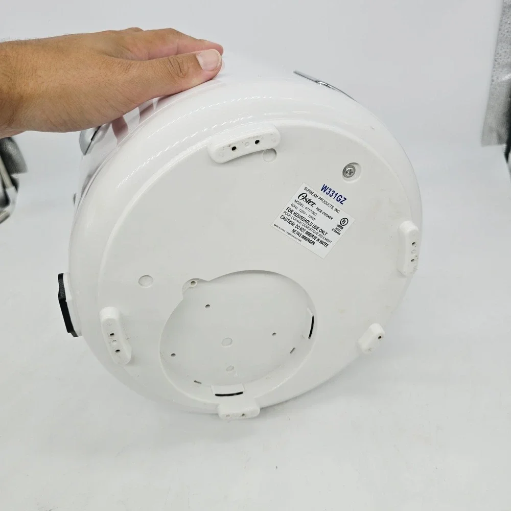 Oster Sunbeam Rice Cooker White 20 Cup Model 4717-000 Metal Bowl Inner Pot